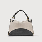POSTINA® SMALL LEATHER BAG IN ZASHMERE® & CACTUS GREY SASSO CORTO | Zanellato