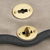 POSTINA® SMALL LEATHER BAG IN ZASHMERE® & CACTUS GREY SASSO CORTO | Zanellato