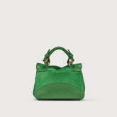 POSTINA® BABY LEATHER BAG IN ZASHMERE® & CACTUS GREEN SELVA DI VAL GARDENA | Zanellato