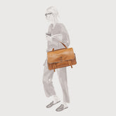 RACQUET CLUB EXTRA LARGE POSTINA BAG IN HAMMERED LEATHER BROWN BALCONY | Zanellato