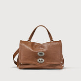 BORSA POSTINA® SMALL IN PELLE LISCIA BROWN SANDALO - brown sandalo | Zanellato