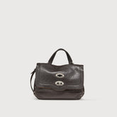 BORSA POSTINA® BABY IN PELLE LISCIA BROWN CARBONE - Postina® | Zanellato