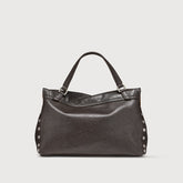 SMALL POSTINA® BAG IN SMOOTH LEATHER BROWN CARBONE - Brown Carbone | Zanellato