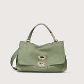 POSTINA® SMALL LEATHER BAG AMORETTO GREEN SPINOSO | Zanellato