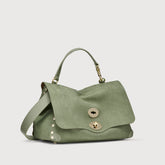 POSTINA® SMALL LEATHER BAG AMORETTO GREEN SPINOSO | Zanellato