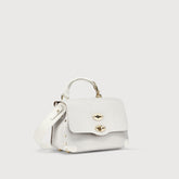 POSTINA® BABY BAG IN AMORETTO WHITE CASSATA LEATHER - Small bags | Zanellato