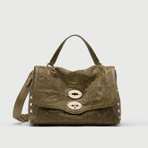 POSTINA® S IN GREEN OLIVA GIARAFFA CRINKLED LEATHER - TEST ALLOWED DISCOUNT | Zanellato