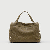 POSTINA® S IN GREEN OLIVA GIARAFFA CRINKLED LEATHER | Zanellato