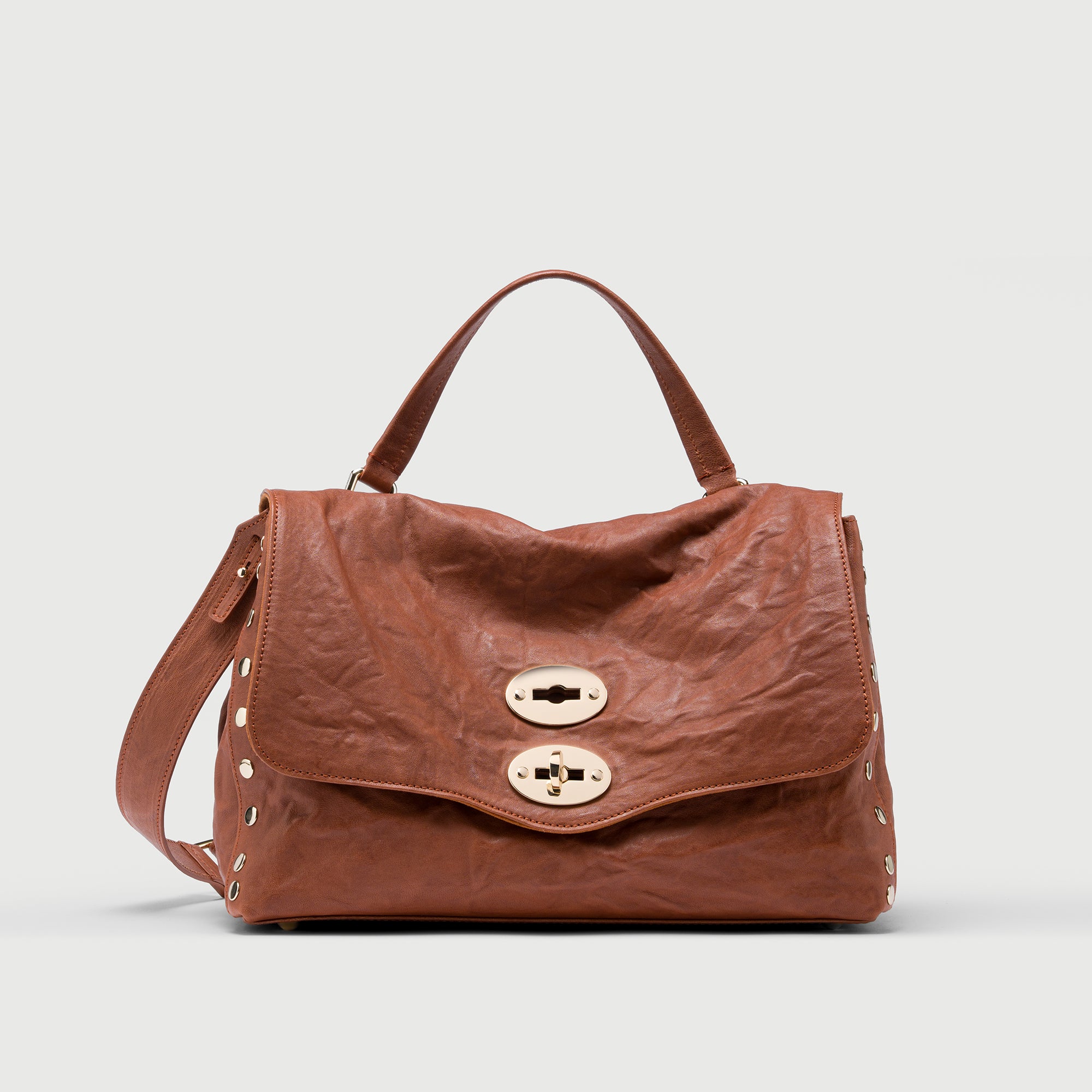 POSTINA® S IN BROWN VALLE DEL CASENTINO CRINKLED LEATHER | Zanellato
