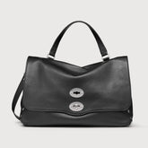 BORSA POSTINA® MEDIUM IN PELLE MARTELLATA BLACK NERO - black nero | Zanellato