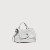 POSTINA® BABY BAG IN HAMMERED GREY CARRARA LEATHER | Zanellato