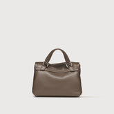 POSTINA® BABY BAG IN HAMMERED LEATHER GREY NOSTALGIA CANAGLIA | Zanellato
