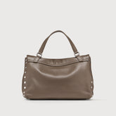 POSTINA® SMALL BAG IN HAMMERED LEATHER GREY NOSTALGIA CANAGLIA | Zanellato