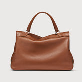 MEDIUM POSTINA® BAG IN HAMMERED LEATHER BROWN CANALETTO - Brown Canaletto | Zanellato