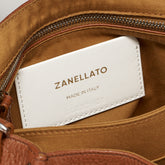 SMALL POSTINA® BAG IN HAMMERED LEATHER BROWN CANALETTO - Brown Canaletto | Zanellato