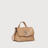 BORSA POSTINA® BABY IN PELLE MARTELLATA BROWN CANTUCCI - Borse in Pelle Martellata | Zanellato