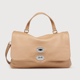 BORSA POSTINA® MEDIUM IN PELLE MARTELLATA BROWN CANTUCCI - Borse a Mano | Zanellato