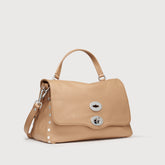 BORSA POSTINA® SMALL IN PELLE MARTELLATA BROWN CANTUCCI - Borse in Pelle Martellata | Zanellato