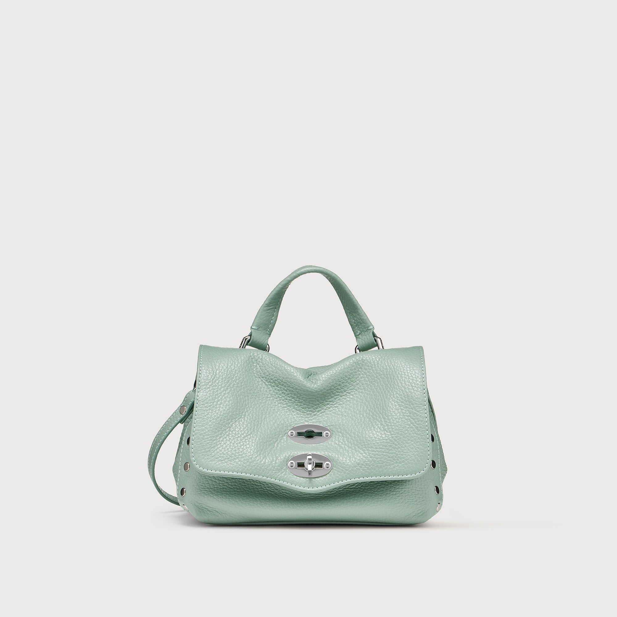 BABY POSTINA® MESSENGER BAG IN TUMBLED LEATHER BLACK NERO | Zanellato