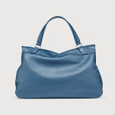 BORSA POSTINA® MEDIUM IN PELLE MARTELLATA BLUE PAVON - Blue Pavon | Zanellato