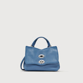 POSTINA® BABY BAG IN HAMMERED LEATHER, BLUE ELBA ISLAND - Small bags | Zanellato