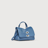 POSTINA® BABY BAG IN HAMMERED LEATHER, BLUE ELBA ISLAND - Small bags | Zanellato