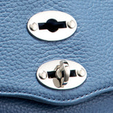 POSTINA® BABY BAG IN HAMMERED LEATHER, BLUE ELBA ISLAND | Zanellato