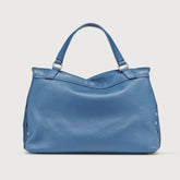 POSTINA® MEDIUM BAG IN HAMMERED LEATHER, BLUE ELBA ISLAND | Zanellato