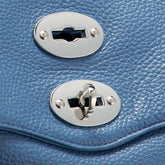 POSTINA® MEDIUM BAG IN HAMMERED LEATHER, BLUE ELBA ISLAND | Zanellato