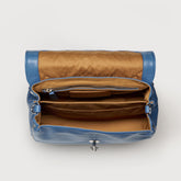 POSTINA® SMALL BAG IN HAMMERED LEATHER, BLUE ELBA ISLAND | Zanellato