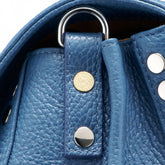 POSTINA® SMALL BAG IN HAMMERED LEATHER, BLUE ELBA ISLAND | Zanellato