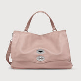 MEDIUM POSTINA® BAG IN HAMMERED LEATHER PINK ROSETO - Postina® | Zanellato