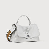 POSTINA® SMALL BAG IN HAMMERED GREY CARRARA LEATHER | Zanellato