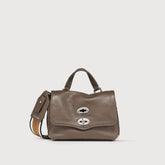 POSTINA® BABY BAG IN HAMMERED LEATHER GREY NOSTALGIA CANAGLIA - Small bags | Zanellato