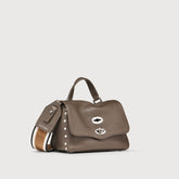 POSTINA® BABY BAG IN HAMMERED LEATHER GREY NOSTALGIA CANAGLIA - Small bags | Zanellato