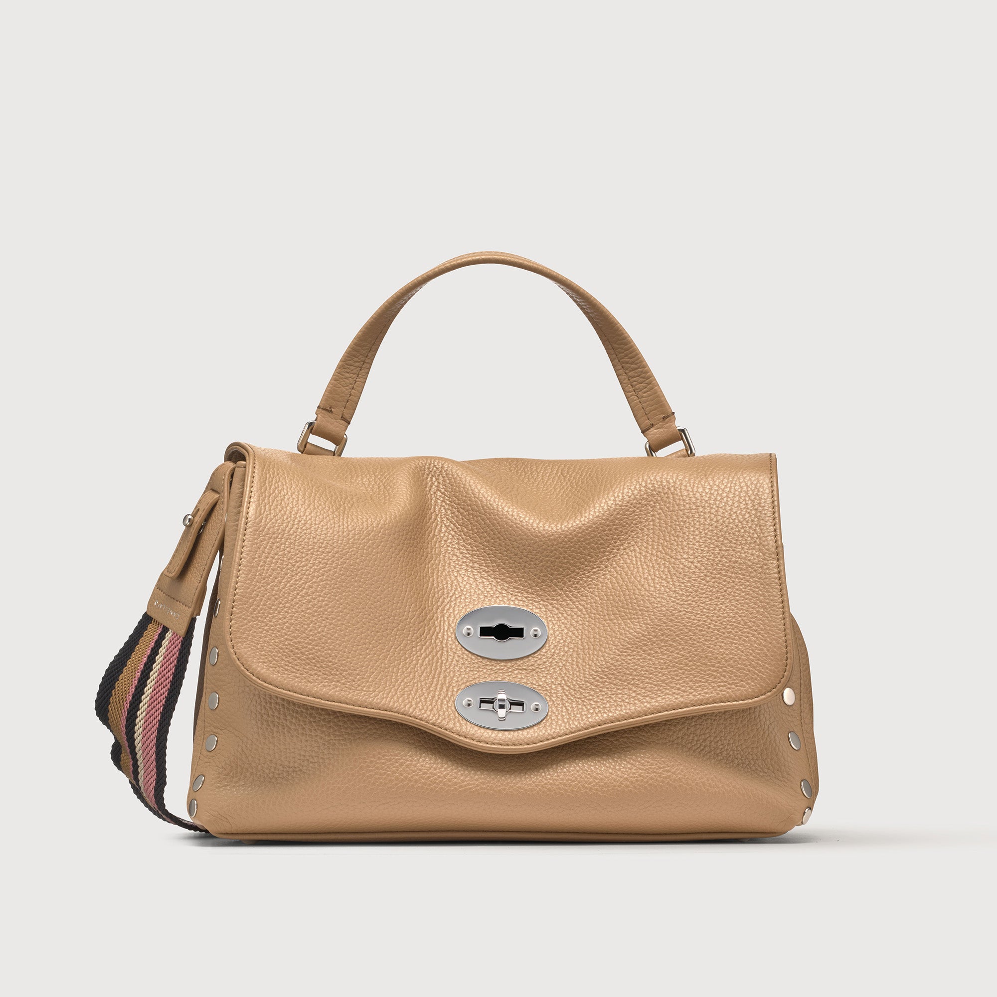 POSTINA® SMALL BAG IN HAMMERED LEATHER CAPPUCCINO Zanellato