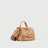 BORSA POSTINA® BABY IN PELLE MARTELLATA BROWN CANTUCCI - Borse iconiche | Zanellato