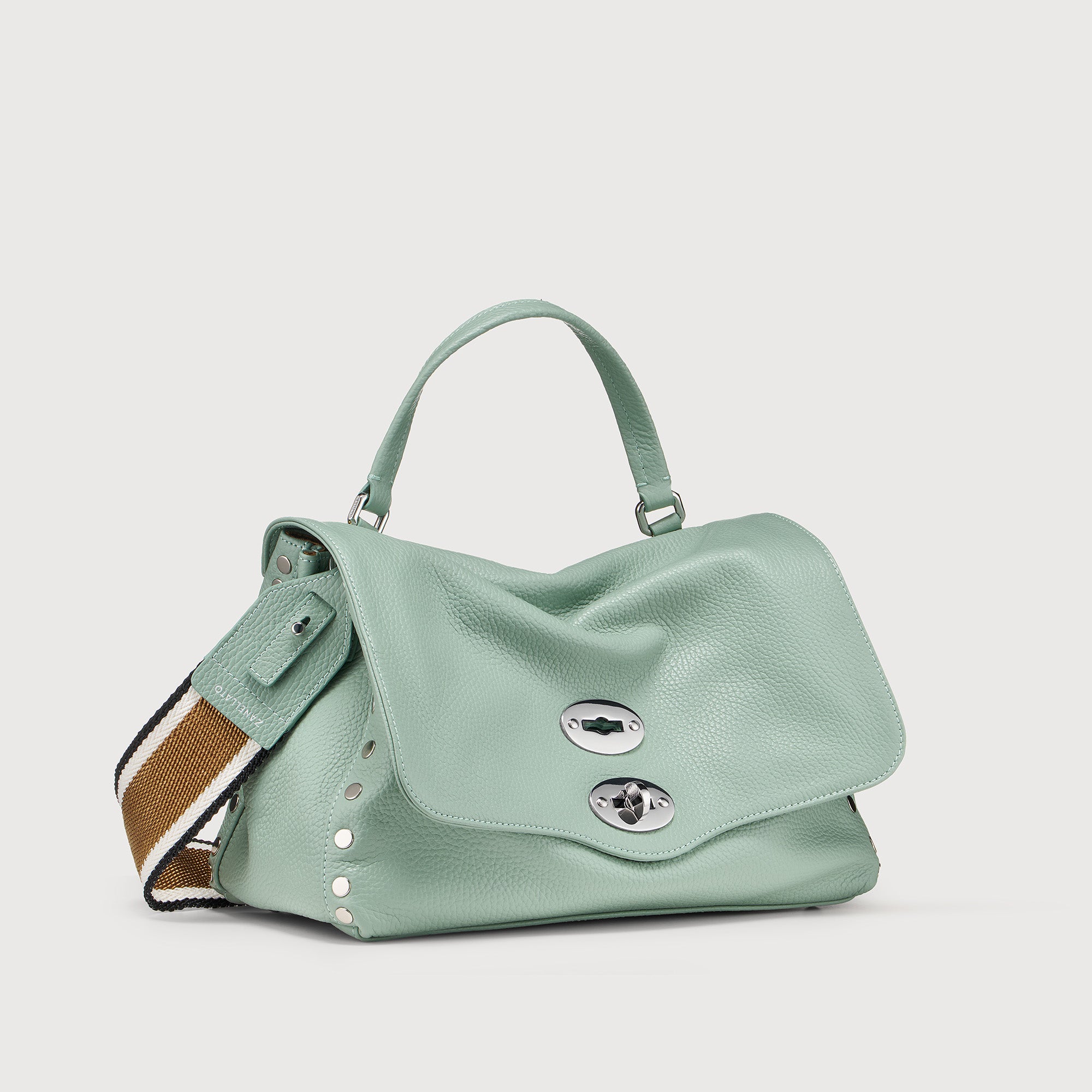 ZANELLATO ミントグリーン ショルダーバッグ POSTINA® SMALL BAG IN PEPPERMINT GREEN HAMMERED LEATHER | Zanellato