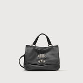 POSTINA® BABY BAG IN SMOOTH BLACK LAVAGNA LEATHER - Small bags | Zanellato