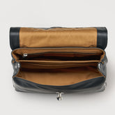 SMALL POSTINA® BAG IN SMOOTH BLACK LAVAGNA LEATHER | Zanellato