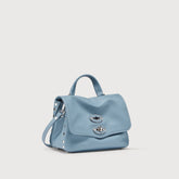 POSTINA® BABY BAG IN SMOOTH BLUE ZELANTE LEATHER - Small bags | Zanellato