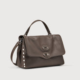 SMALL POSTINA® BAG IN SMOOTH BROWN GIANDUIOTTO LEATHER - Smooth Leather Bags | Zanellato