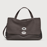 BORSA POSTINA® MEDIUM IN TESSUTO BROWN NOCE DI SORRENTO - Borse in Pelle e Tessuto | Zanellato