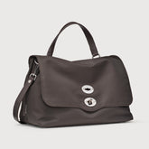 BORSA POSTINA® MEDIUM IN TESSUTO BROWN NOCE DI SORRENTO - Borse in Pelle e Tessuto | Zanellato