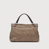 SMALL POSTINA® BAG IN NUBUCK BEIGE LEOPARDO - Beige Leopardo | Zanellato