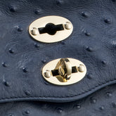 POSTINA® BABY BAG IN CACTUS BLUE GLASS BLOWN LEATHER | Zanellato