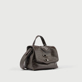 POSTINA® BABY IN BROWN ESPRESSO PRINTED LEATHER - FOULARD 70 LINE | Zanellato