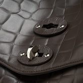 POSTINA® M IN BROWN ESPRESSO PRINTED LEATHER | Zanellato