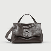 POSTINA® S IN BROWN ESPRESSO PRINTED LEATHER - FOULARD 70 LINE | Zanellato