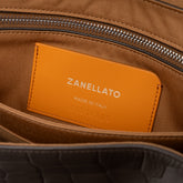 POSTINA® S IN BROWN ESPRESSO PRINTED LEATHER | Zanellato